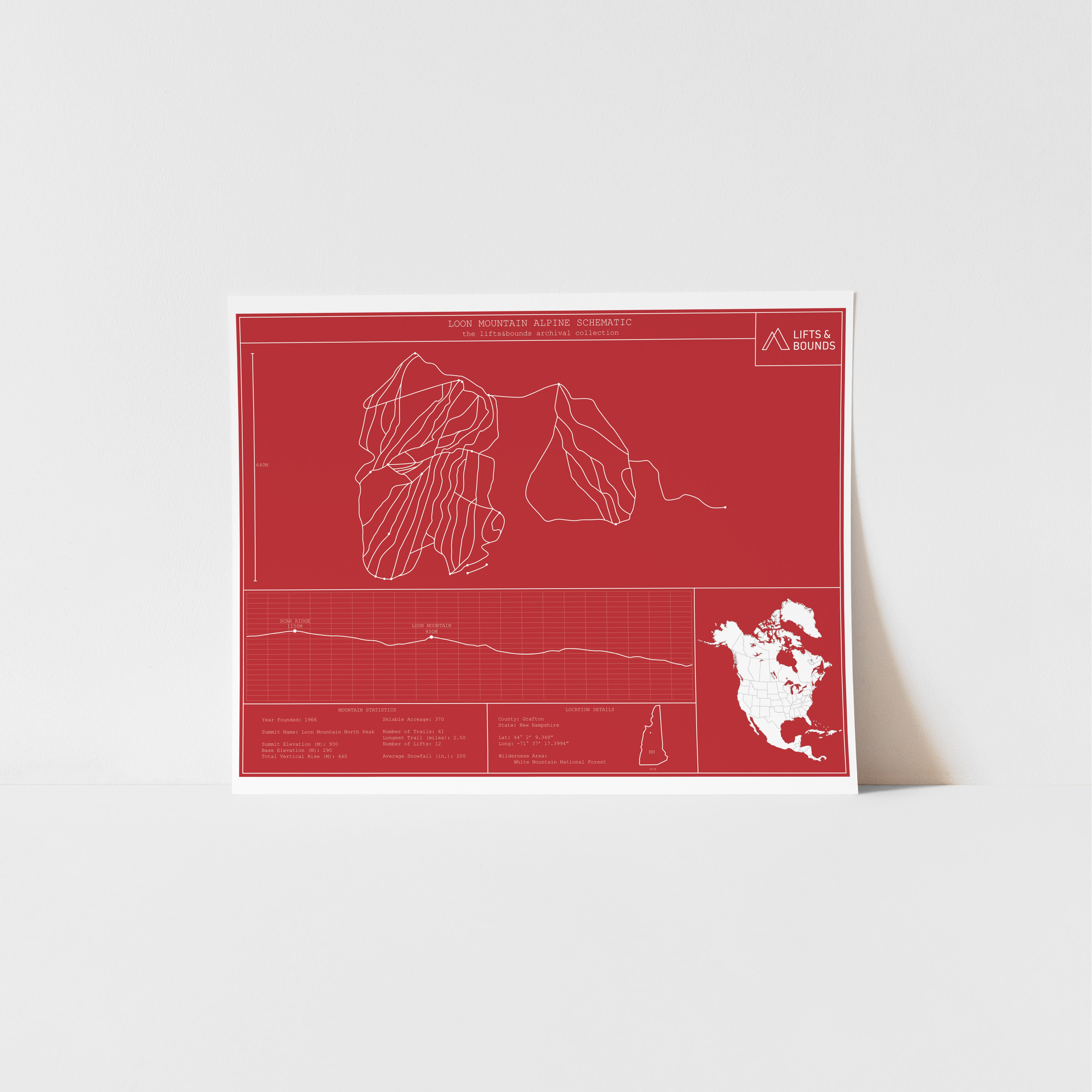 loon mountain archival print lifts&bounds